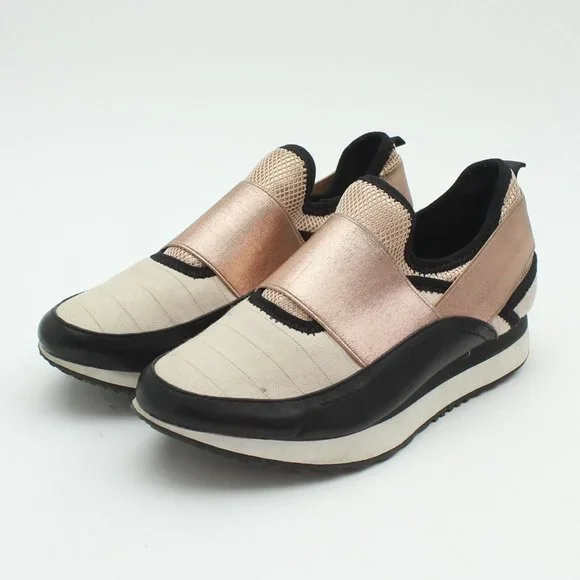 STEVE MADDEN Kyra Womens Beige n Rose Gold Slip-on Retro Sneakers - Picture 5 of 12